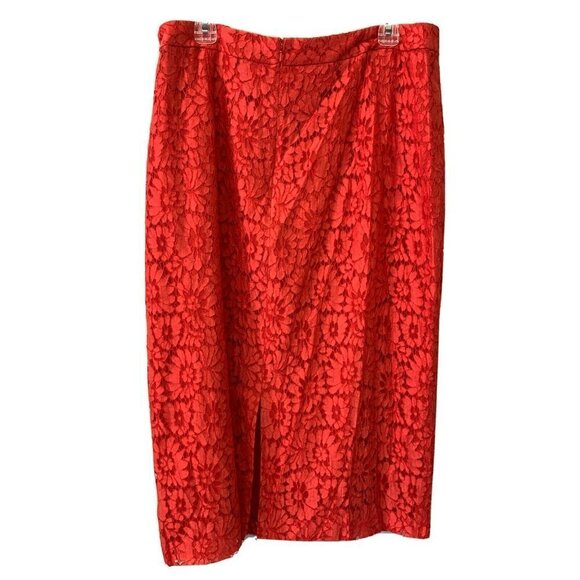 Halogen Womens Red Bittersweet Floral Lace Overlay Pencil Skirt Plus Size 16 - Picture 5 of 8